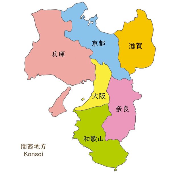 関西地方の地図