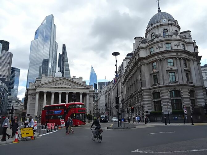 ロンドンの金融街・シティ。世界中の投資銀行が集まる