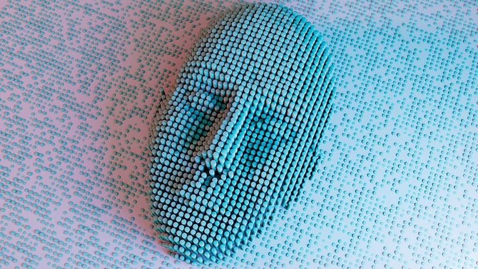 AIで顔の画像を生成するイメージ