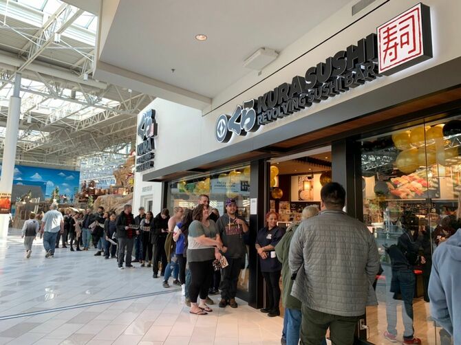 2022年11月に新規出店したアメリカ・ミネソタ州の「くら寿司」［運営会社提供］
