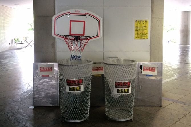 バスケットゴール付きゴミ箱