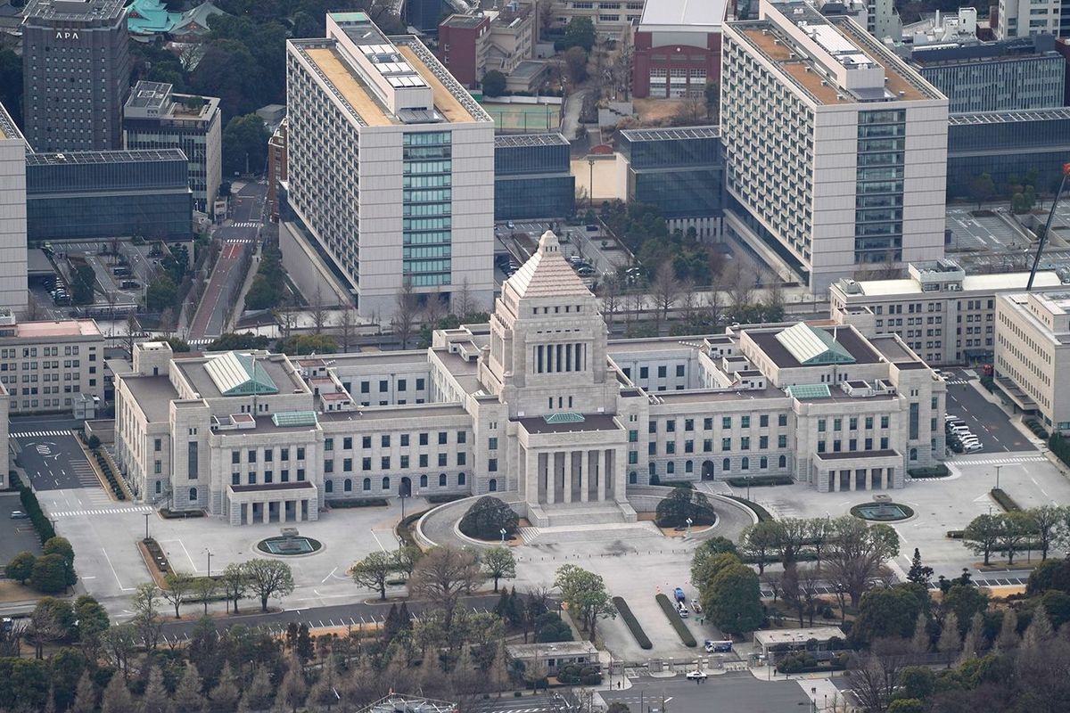 上空から見た国会議事堂