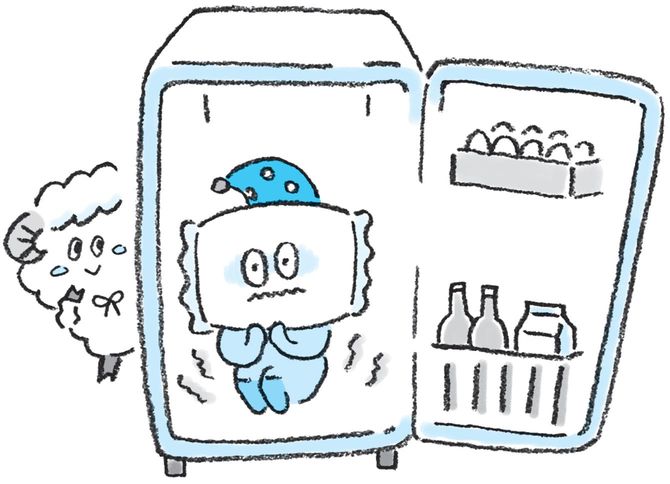 【イラスト】真夏の夜には、枕ごと冷やしてしまい ましょう！