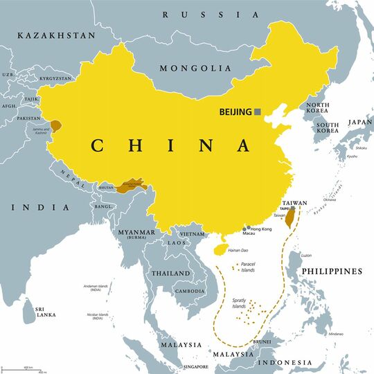 中華人民共和国の政治地図