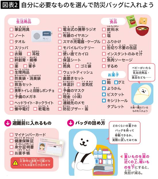 【図表2】自分に必要なものを選んで防災バッグに入れよう