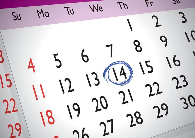 カレンダーの日付にマーク