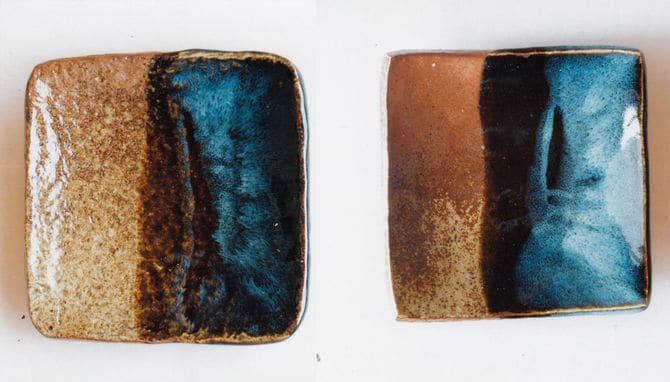 ジョブズが注文した角を丸くした皿（左）と、もとの角が四角い皿（右）（出所＝『スティーブ・ジョブズ1.0の真実』）<